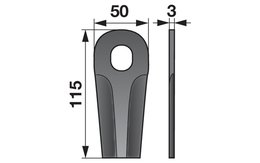 Nůž rotačky vyklenutý (25ks) 115x50x3, Ø=20,5x24