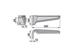 Nůž rotačních bran levý Breviglieri 88311