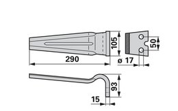 Nůž rotačních bran rovný Forigo RLM58001