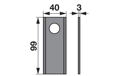 Nůž rotačky rovný (25ks) 99x40x3, d=19,0 - 