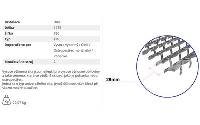 Žaluziové síto - spodní - 1275x762 mm (BP6) - 