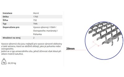Žaluziové síto - horní (TM6) - 