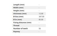 Ozubené kolo Z=56 - Ø 85 mm - 