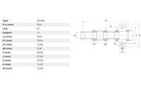 Samostatný řetěz 38.4VB - 87 čl. - 15 unašečů - 3341 mm - 