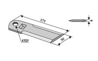 Nůž hladký 173x50x4 mm - Ø 20,1 mm - 