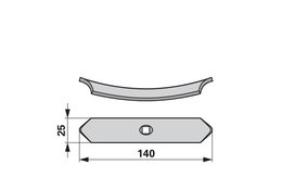  Radlička kultivátoru 25 x 5 x 140 mm