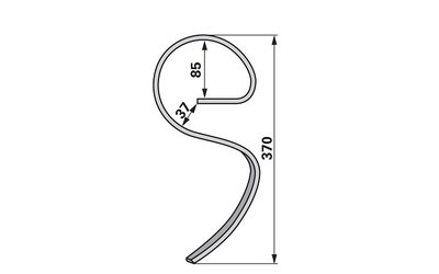 Pero kombinátoru zahnuté, 27 x 10 x 370 mm, montážní výška 270 mm - 