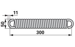 Tažná pružina 50 x 11 x 300 mm