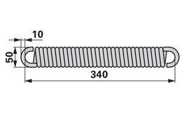 Tažná pružina 50 x 10 x 340 mm