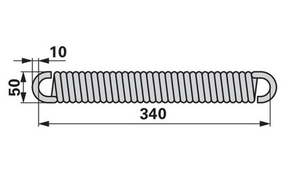 Tažná pružina 50 x 10 x 340 mm - 
