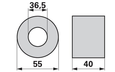 Dřevěné pouzdro 40 x 55 mm, ø 36,5 mm - 