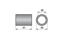  Pouzdro 35 x 51 mm, ø 25 mm