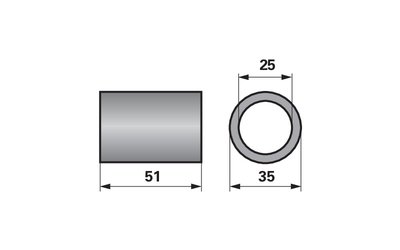  Pouzdro 35 x 51 mm, ø 25 mm - 