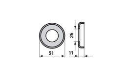 Kryt 51 x 11 mm, vnitřní ø 25 mm