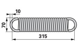 Tažná pružina 70 x 10 x 315 mm