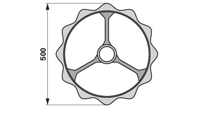 Pěchovací kolo Cambridge 500 x 60 mm - 