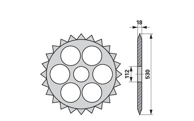 Ozubené kolo 530 x 112 mm - 