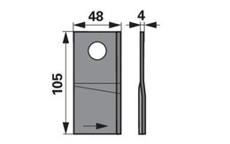 Nůž rotačky levý (20ks) 105x48x4, d=19,3