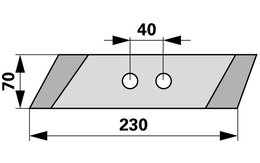 Dláto pravé, 70x13 mm Pöttinger 67+53090F ( 36/41W ) , Kverneland 053090