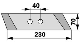  Dláto levé, 70x13 mm Pöttinger 67+63090F ( 36/41W ) , Kverneland 063090