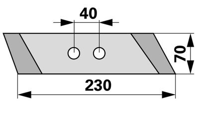  Dláto levé, 70x13 mm Pöttinger 67+63090F ( 36/41W ) , Kverneland 063090 - 