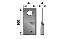 Nůž rotačky levý (25ks) 100x48x4, d=21,0