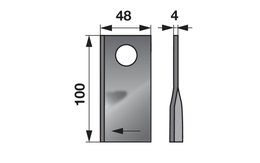 Nůž rotačky pravý (25ks) 100x48x4, d=21,0