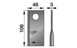 Nůž rotačky pravý (25ks) 106x48x3, d=21,0