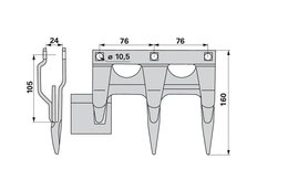 Trojprst 17 mm Schumacher