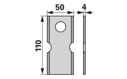 Nůž mulčovače (1ks) 110x50x4, d=20,5