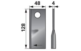 Nůž rotačky pravý (20ks) 128x48x4, d=21,0