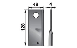 Nůž rotačky levý (20ks) 128x48x4, d=21,0