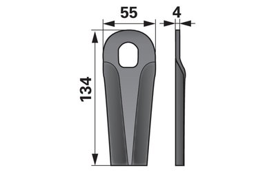 Nůž rotačky zvlněný (20ks) 134x55x4, Ø=28x21 - 