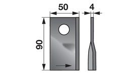 Nůž rotačky levý (25ks) 90x50x4, d=19,0