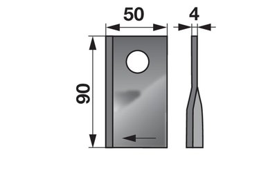 Nůž rotačky pravý (25ks) 90x50x4, d=19,0 - 