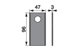 Nůž rotačky rovný (25ks) 96x47x3, d=21,0