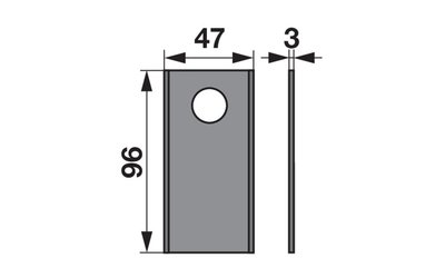 Nůž rotačky rovný (25ks) 96x47x3, d=21,0 - 