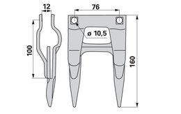 Dvojprst L 165 mm Claas 