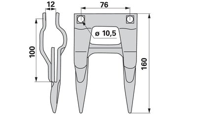 Dvojprst L 165 mm Claas  - 