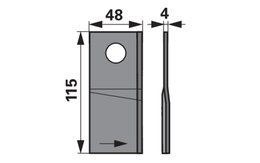 Nůž rotačky levý (20ks) 115x48x4, d=19,5