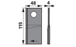 Nůž rotačky pravý (20ks) 115x48x4, d=19,5