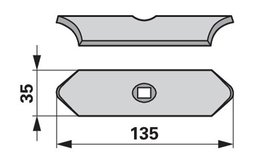  Radlička kultivátoru 35 x 6 x 135 mm