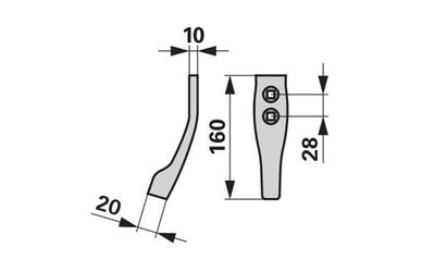  Radlička pro slupici, 20 x 180 mm - 