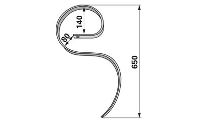 Pero kombinátoru bez radličky, 45 x 12 x 650 mm, montážní výška 520 mm - 