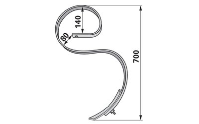  Pero kombinátoru s radličkou, 45 x 12 x 685 mm, montážní výška 520 mm - 