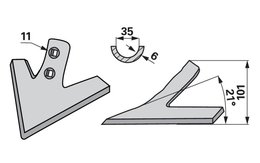  Šípová radlice 200 x 6 mm, rozteč otvorů 45, úhel 21°