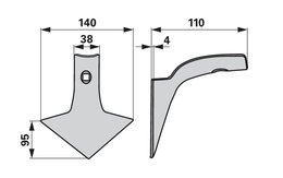  Šípová radlice 140 x 4 mm Väderstad 494539