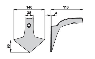  Šípová radlice 140 x 4 mm Väderstad 494539 - 