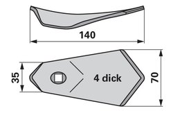  Radlička 70 x 4 x 140 mm