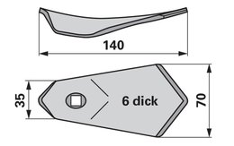 Radlička 70 x 6 x 140 mm